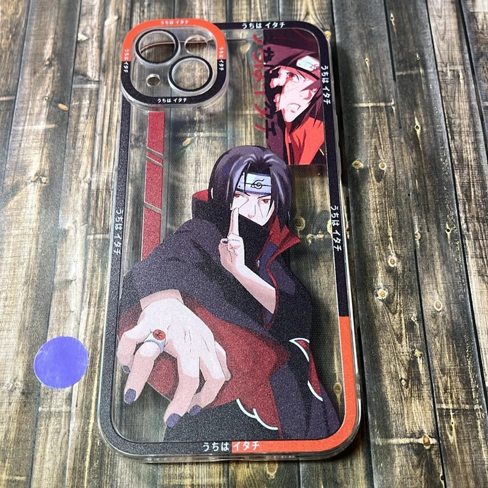 5for$10 Anime Itachi Uchiha iPhone 15 Plus Transparent Red Trim Phone Case NWT